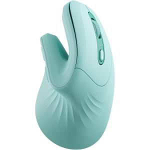 imageseenda Ergonomic Vertical Mouse with Jiggler  Bluetooth  24G USB Multi Device Wireless Ergo Mouse Jiggler Mouse Mover for LaptopPCNotebook Computer Mice for Windows Mac OS Mint Green