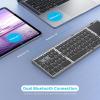 imageseenda Foldable Bluetooth Keyboard for Travel TriFolding Wireless Rechargeable MultiDevice Portable Keyboard with Touchpad for Laptop iPad Tablet PC Smartphone Windows iOS Android PinkDark Grey