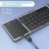 imageseenda Foldable Bluetooth Keyboard for Travel TriFolding Wireless Rechargeable MultiDevice Portable Keyboard with Touchpad for Laptop iPad Tablet PC Smartphone Windows iOS Android PinkDark Grey