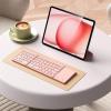 imageseenda Foldable Bluetooth Keyboard for Travel TriFolding Wireless Rechargeable MultiDevice Portable Keyboard with Touchpad for Laptop iPad Tablet PC Smartphone Windows iOS Android PinkPink