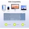 imageseenda Foldable Bluetooth Keyboard for Travel TriFolding Wireless Rechargeable MultiDevice Portable Keyboard with Touchpad for Laptop iPad Tablet PC Smartphone Windows iOS Android PinkBlue