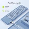 imageseenda Foldable Bluetooth Keyboard for Travel TriFolding Wireless Rechargeable MultiDevice Portable Keyboard with Touchpad for Laptop iPad Tablet PC Smartphone Windows iOS Android PinkBlue