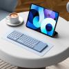 imageseenda Foldable Bluetooth Keyboard for Travel TriFolding Wireless Rechargeable MultiDevice Portable Keyboard with Touchpad for Laptop iPad Tablet PC Smartphone Windows iOS Android PinkBlue