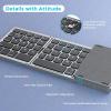 imageseenda Foldable Bluetooth Keyboard for Travel TriFolding Wireless Rechargeable MultiDevice Portable Keyboard with Touchpad for Laptop iPad Tablet PC Smartphone Windows iOS Android PinkDark Grey