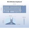 imageseenda Foldable Bluetooth Keyboard for Travel TriFolding Wireless Rechargeable MultiDevice Portable Keyboard with Touchpad for Laptop iPad Tablet PC Smartphone Windows iOS Android PinkBlue