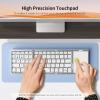 imageseenda Foldable Bluetooth Keyboard for Travel TriFolding Wireless Rechargeable MultiDevice Portable Keyboard with Touchpad for Laptop iPad Tablet PC Smartphone Windows iOS Android PinkSilver White