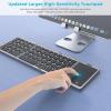 imageseenda Foldable Bluetooth Keyboard for Travel TriFolding Wireless Rechargeable MultiDevice Portable Keyboard with Touchpad for Laptop iPad Tablet PC Smartphone Windows iOS Android PinkDark Grey