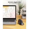 imageseenda Ergonomic Vertical Mouse with Jiggler  Bluetooth  24G USB Multi Device Wireless Ergo Mice Jiggler Mouse Mover for LaptopPCNotebook Computer Mice for Windows Mac OS Black