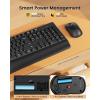 imageseenda Bluetooth Keyboard and Mouse 24G USB  Bluetooth Multi Device Ergonomic Keyboard Mouse Set FullSize Wireless Combo Compatible for Mac OSWindows PC Computers Laptops