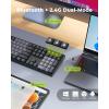 imageseenda Low Profile Mechanical Keyboard MultiDevice Mechanical Bluetooth Keyboard Rechargeable Full Size Tactile Quiet Switches for macOS Windows Linux iOS Android Metal Graphite