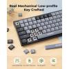 imageseenda Low Profile Mechanical Keyboard MultiDevice Mechanical Bluetooth Keyboard Rechargeable Full Size Tactile Quiet Switches for macOS Windows Linux iOS Android Metal Graphite