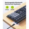 imageseenda Low Profile Mechanical Keyboard MultiDevice Mechanical Bluetooth Keyboard Rechargeable Full Size Tactile Quiet Switches for macOS Windows Linux iOS Android Metal Graphite