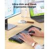 imageseenda Low Profile Mechanical Keyboard MultiDevice Mechanical Bluetooth Keyboard Rechargeable Full Size Tactile Quiet Switches for macOS Windows Linux iOS Android Metal Graphite
