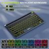 imageSeenda Bluetooth Keyboard and Mouse Set Rechargeable Wireless Backlit Keyboard ampamp Mouse with TabletPhone Holder for PCLaptopiPadMacBook AirPro Compatible with WindowsAndroidiOSMac OS Black