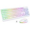 imageWireless Keyboard and Mouse Combo Backlit seenda Rechargeable FullSize Illuminated Wireless Keyboard and Mouse Set 24Ghz Silent Keyboard and Mouse for ComputerLaptopsWindowsGaming White