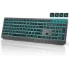 imageseenda Wireless Illuminated Keyboard MultiDevice Bluetooth Keyboard with 7 Colours Lighting4 Bluetooth Channels Rechargeable Wireless Keyboard for MaciPadiPhoneWindowsAndroid