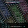 imageseenda Wireless Illuminated Keyboard MultiDevice Bluetooth Keyboard with 7 Colours Lighting4 Bluetooth Channels Rechargeable Wireless Keyboard for MaciPadiPhoneWindowsAndroid