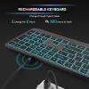 imageseenda Wireless Illuminated Keyboard MultiDevice Bluetooth Keyboard with 7 Colours Lighting4 Bluetooth Channels Rechargeable Wireless Keyboard for MaciPadiPhoneWindowsAndroid