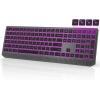 imageseenda Wireless Illuminated Keyboard MultiDevice Bluetooth Keyboard with 7 Colours Lighting4 Bluetooth Channels Rechargeable Wireless Keyboard for MaciPadiPhoneWindowsAndroid