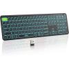 imageseenda MultiDevice Rechargeable Bluetooth Keyboard USB  Dual BT Backlit Compatible for Windows MacBook iPad Tablet  Black