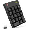 imageseenda Wireless Number Pad 24G USB Numeric Keypad 18 Keys Portable Number Keypad Keyboard Extensions for Laptop Notebook PC Desktop Computer Big Print Letters Black