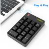 imageseenda Wireless Number Pad 24G USB Numeric Keypad 18 Keys Portable Number Keypad Keyboard Extensions for Laptop Notebook PC Desktop Computer Big Print Letters Black