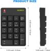 imageseenda Wireless Number Pad 24G USB Numeric Keypad 18 Keys Portable Number Keypad Keyboard Extensions for Laptop Notebook PC Desktop Computer Big Print Letters Black