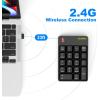 imageseenda Wireless Number Pad 24G USB Numeric Keypad 18 Keys Portable Number Keypad Keyboard Extensions for Laptop Notebook PC Desktop Computer Big Print Letters Black