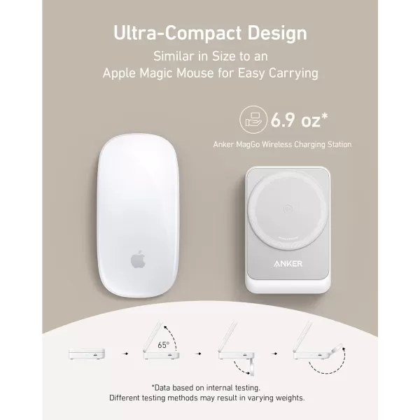 Anker MagGo 3in1 iPhone 16 Charging Station MagSafeCompatible Wireless Charger Stand Qi2 Certified 15W Foldable Charger for iPhone 1514 AirPods Apple Watch 9 40W USBC Charger IncludedWhite