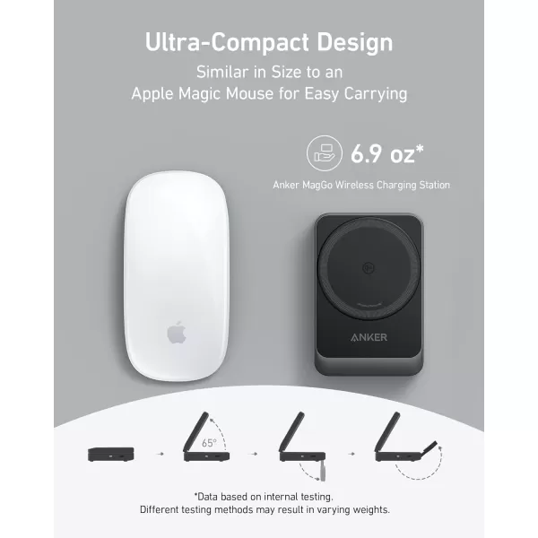 Anker MagGo 3in1 iPhone 16 Charging Station MagSafeCompatible Wireless Charger Stand Qi2 Certified 15W Foldable Charger for iPhone 1514 AirPods Apple Watch 9 40W USBC Charger IncludedBlack