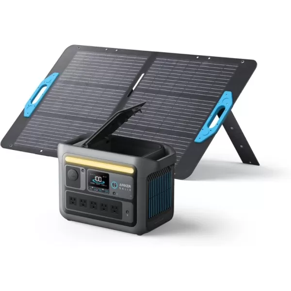 Anker SOLIX C800 Plus Portable Power Station 1200W Peak 1600W Solar Generator with Camping Lights 768Wh LiFePO4 Battery for Outdoor Camping RVs Road Trip Power Outages Optional Solar PanelAnker SOLIX C800100W Solar Panel