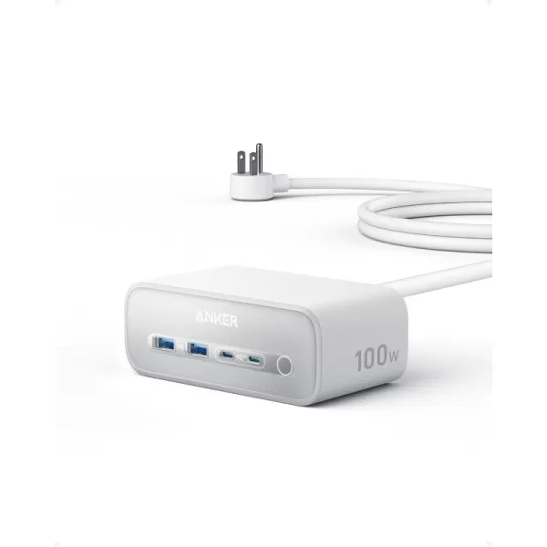 Anker Nano Charging Station100W Max 7in1 USB C Power Strip for iPhone 161514 and MacBook AirPro 5ft Thin Cord3AC 2USB A2USB CPower Delivery Desktop Accessory for HomeampampOfficeBlackWhite