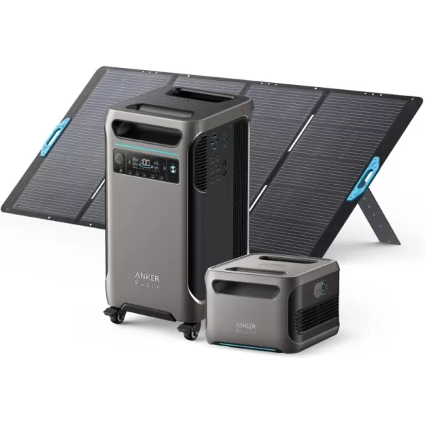 Anker SOLIX F3800 Portable Power Station with 400W Solar Panel 3840Wh LiFePO4 Battery 6000W AC output with 120V240V Solar Generator for Home Use RV Emergencies Power Outages Outdoor CampingAnker SOLIX F3800BP3800400W Solar Panel