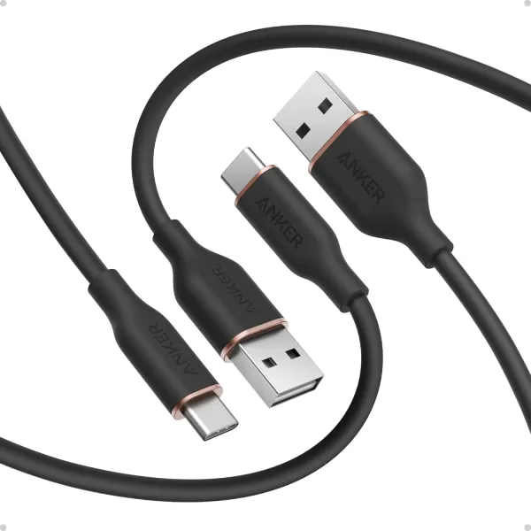 Anker Flow Cable 3FT 2Pack USB A to USB C Cable Car Carplay Type C Charger for iPhone 16 Samsung Galaxy S23S22 Note20 Series USB 20 BlackBlack