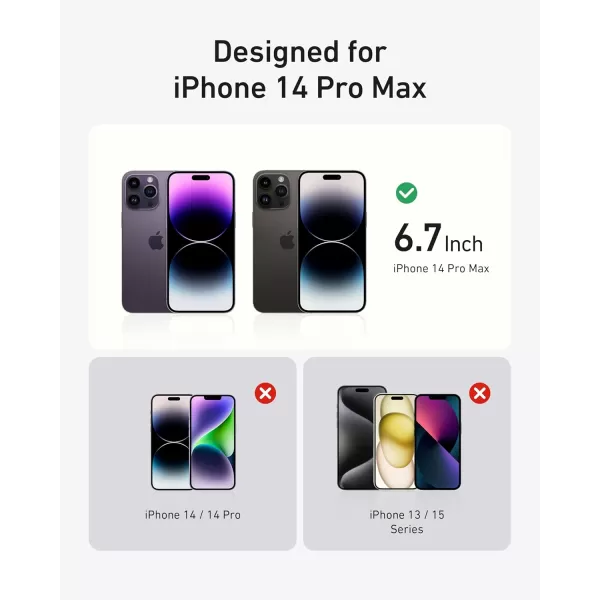 Anker Screen Protector BubbleandDustFree iPhone HD Tempered Glass Durable and DropProof with 9H Hardness Easy Installation Exclusively for iPhone 16 Pro Max 69Inch 2PackCrystalClear