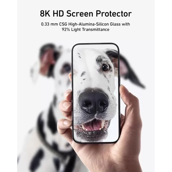 Anker Screen Protector BubbleandDustFree iPhone HD Tempered Glass Durable and DropProof with 9H Hardness Easy Installation Exclusively for iPhone 16 Pro Max 69Inch 2PackCrystalClear