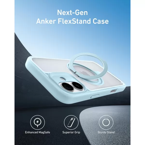 Anker Ultra Magnetic for iPhone Case with Sturdy 360 Ring Stand MilitaryGrade Shockproof Kickstand Compatible with MagSafe for iPhone 16 Pro Max BlackBlue