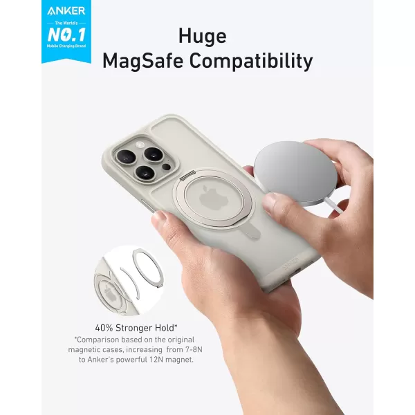 Anker Ultra Magnetic for iPhone Case with Sturdy 360 Ring Stand MilitaryGrade Shockproof Kickstand Compatible with MagSafe for iPhone 16 Pro Max BlackClear