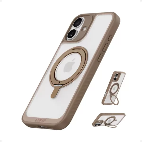 Anker Ultra Magnetic for iPhone Case with Sturdy 360 Ring Stand MilitaryGrade Shockproof Kickstand Compatible with MagSafe for iPhone 16 Pro Max BlackRose Gold