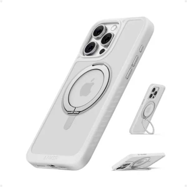 Anker Ultra Magnetic for iPhone Case with Sturdy 360 Ring Stand MilitaryGrade Shockproof Kickstand Compatible with MagSafe for iPhone 16 Pro Max BlackWhite