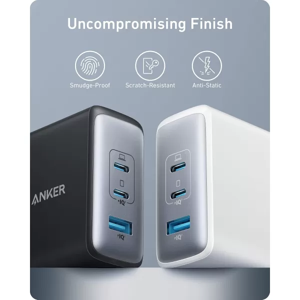 Anker 100W USB C Charger Block GaN II 3 Port Fast Compact Wall Charger for MacBook Dell XPS iPad Pro Galaxy S24 iPhone 1615 and More SeriesWhite