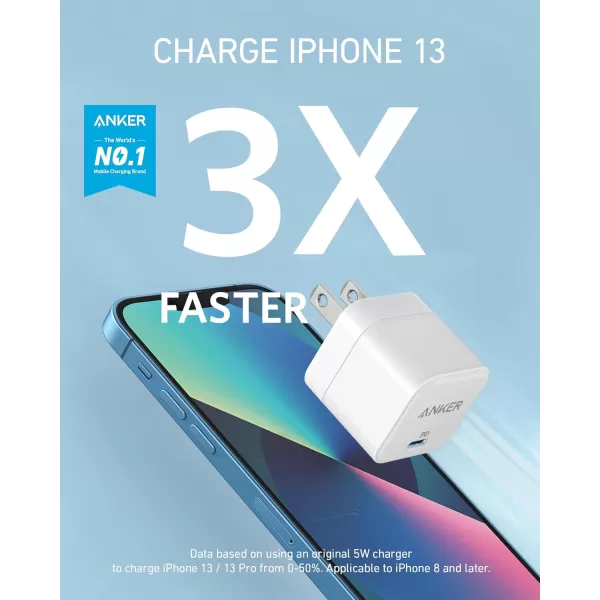 Anker 20W Fast USB C Charger with Foldable Plug PowerPort III 20W Cube Charger for iPhone 16 Series Galaxy Pixel iPad Cable Not Included1 pack