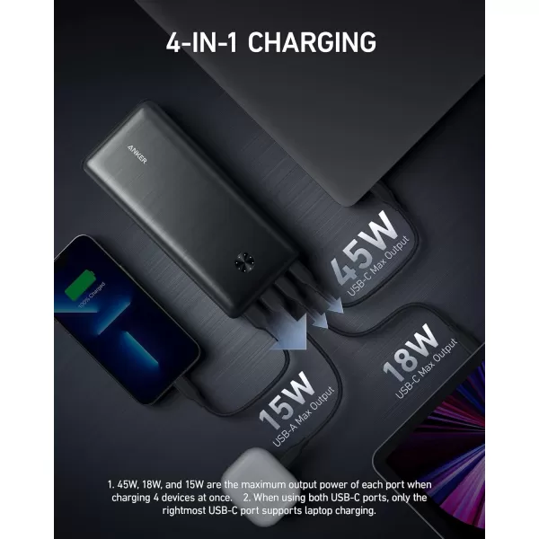 Anker Power Bank 25600mAh Portable Charger 87W Bundle with 65W USBC Wall Charger Works for MacBook Pro Dell XPS Microsoft Pixelbook iPhone 13 series Samsung iPad Pro and MorePower Bank