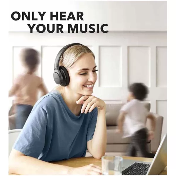 Soundcore Anker Life Q20 Hybrid Active Noise Cancelling Headphones Wireless Over Ear Bluetooth Headphones 60H Playtime HiRes Audio Deep Bass Memory Foam Ear Cups for Travel Home OfficeBlack