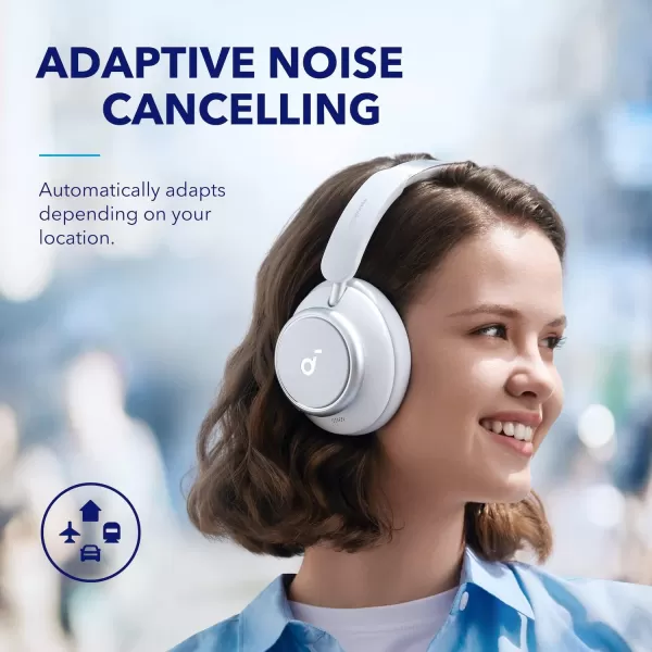 Soundcore by Anker Space Q45 Adaptive Active Noise Cancelling Headphones Reduce Noise by Up to 98 50H Playtime App Control LDAC HiRes Wireless Audio Comfortable Fit Clear Calls Bluetooth 53White