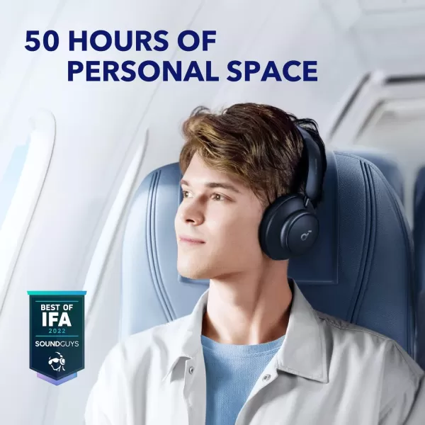 Soundcore by Anker Space Q45 Adaptive Active Noise Cancelling Headphones Reduce Noise by Up to 98 50H Playtime App Control LDAC HiRes Wireless Audio Comfortable Fit Clear Calls Bluetooth 53Blue