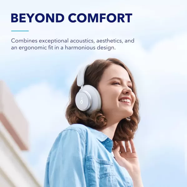 Soundcore by Anker Space Q45 Adaptive Active Noise Cancelling Headphones Reduce Noise by Up to 98 50H Playtime App Control LDAC HiRes Wireless Audio Comfortable Fit Clear Calls Bluetooth 53White