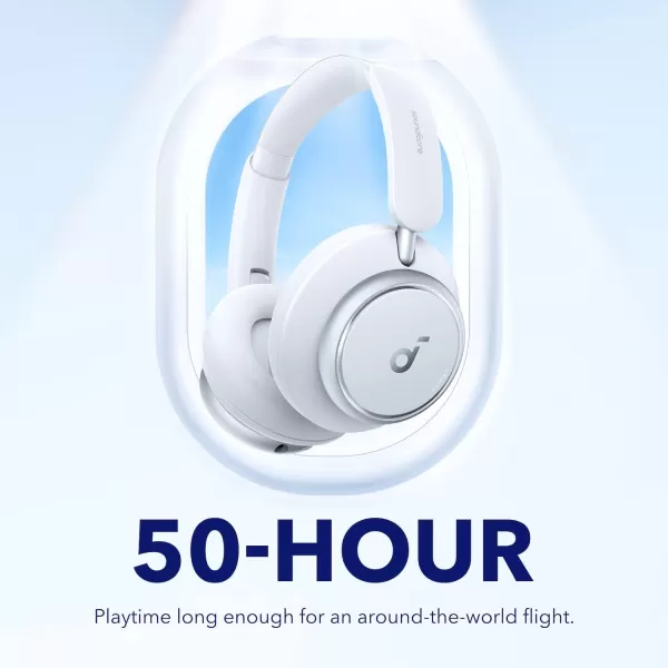 Soundcore by Anker Space Q45 Adaptive Active Noise Cancelling Headphones Reduce Noise by Up to 98 50H Playtime App Control LDAC HiRes Wireless Audio Comfortable Fit Clear Calls Bluetooth 53White