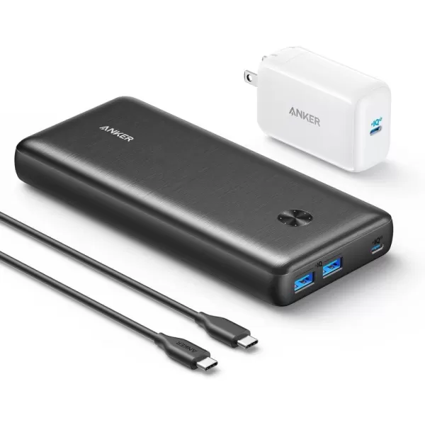 Anker Portable Charger 737 Power Bank PowerCore III Elite 25600 mAh Combo with 65W PD Wall Charger Power IQ 30 Battery Pack for MacBook Pro  Dell XPS Microsoft Surface iPad Pro iPhone 15