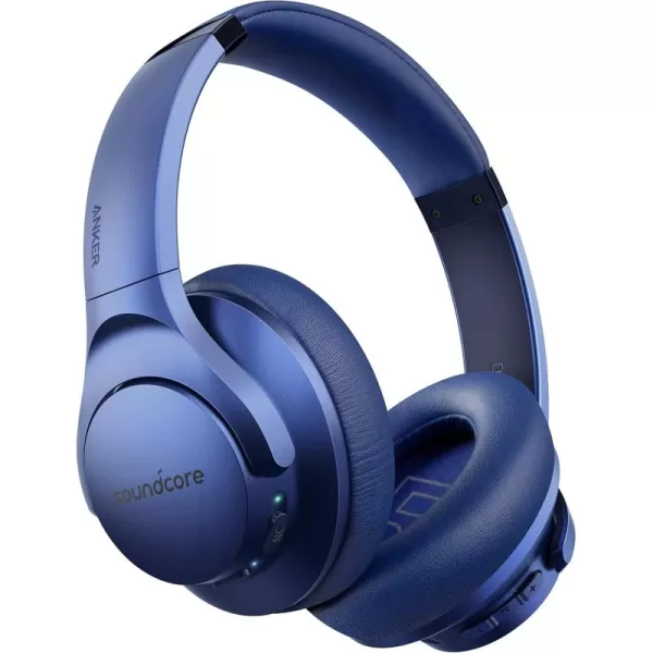 Soundcore Anker Life Q20 Hybrid Active Noise Cancelling Headphones Wireless Over Ear Bluetooth Headphones 60H Playtime HiRes Audio Deep Bass Memory Foam Ear Cups for Travel Home OfficeBlue